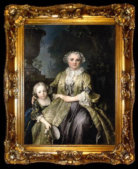 framed  Louis Tocque and Her Daughter, ta009-2